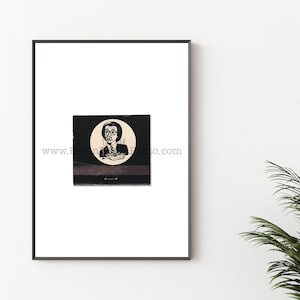 CHAIN SMOKER - Vintage Matchbook Print, Unframed Wall Art Print - Modern Minimal Decor - Funny Cigarette Man