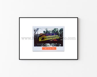 DAVENPORT'S PIANO BAR, Chicago Photography Print - ingelijste muurkunst - Polaroid Instant Film Print - Wicker Park, Chicago Bar Sign