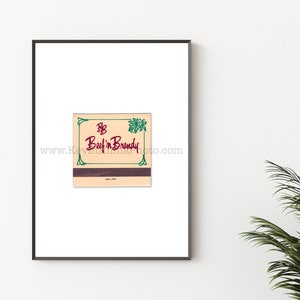 BEEF &#39;N BRANDY Chicago Art - Vintage Matchbook Print - Unframed Wall Art Print - Chicago Restaurant, Bar Photography Print
