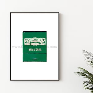 Chicago Photography Print - Vintage Matchbook Print - Unframed Wall Art - Sedgwick&#39;s Bar, Lincoln Park, Chicago