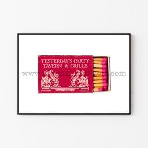 YESTERDAY&#39;S PARTY, Chicago Restaurant Photography Print - Vintage Matchbook Print - Unframed Wall Art - Tavern & Grille