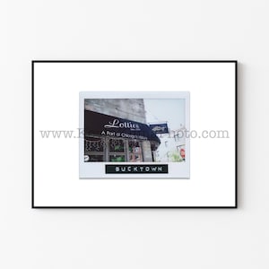 LOTTIES, BUCKTOWN, Chicago Photography Print - Unframed Wall Art - Polaroid Instant Film Print - Chicago Restaurant Bar Sign