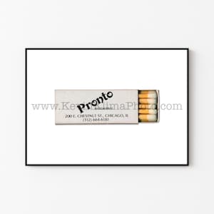 PRONTO RISTORANTE, Chicago - Unframed Photography Print, Vintage Matchbook Print - Unframed Wall Art - Old Chicago Restaurants