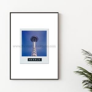 SEATTLE SPACE NEEDLE Photography Print - Unframed Wall Art - Polaroid Instant Film Print, Seattle, Washington Decor