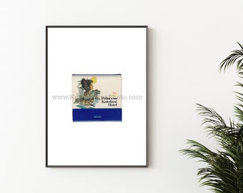 Princess Kaiulani Hotel Photography Print - Vintage Matchbook Print - Unframed Wall Art - Vintage Tiki Bar, Waikiki, Honolulu, Oahu, Hawaii