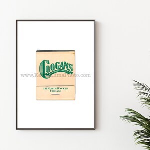 COOGAN'S, Chicago Photography Print - Vintage Matchbook Print - Unframed Wall Art - Chicago RIVERSIDE SALOON