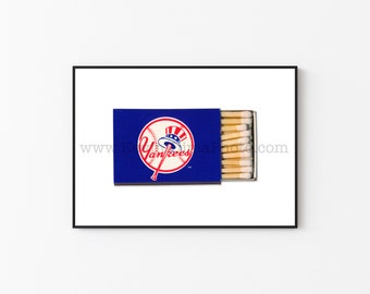 New York YANKEES Vintage Matchbook Print - Unframed Wall Art Print - Sports Photography, MLB Baseball Team, Vintage Wall Art