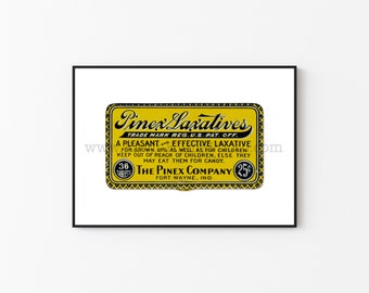 Bathroom Decor, Bathroom Wall Art, Restroom Photography - Vintage Photography Print - Original Unframed Wall Art - Pinex Laxatives
