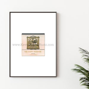 THE HAPPY ROOSTER - Unframed Kitchen Photography Print - Southern Food Restaurant - Vintage Matchbook Print - Wall Art Print - Kitchen Decor
