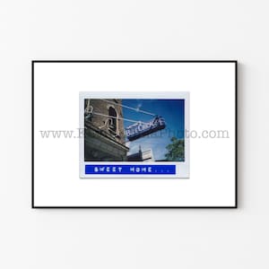 BLUE CHICAGO Photography Print - Unframed Wall Art - Polaroid Instant Film Print - River North, Chicago Bar Signs - Sweet Home Chicago