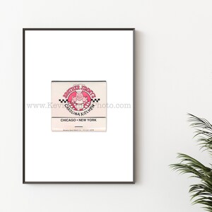Chicago Photography Print - Unframed Vintage Matchbook Print - Brother Jimmy&#39;s Carolina Kitchen BBQ Restaurant - Chicago, New York
