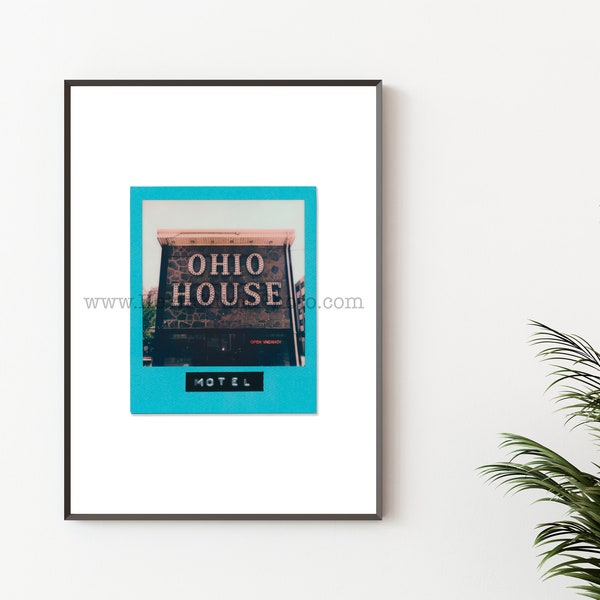 OHIO HOUSE MOTEL, Chicago Photography Print - Unframed Wall Art - Polaroid Instant Film Print - Chicago Motels, Hotel