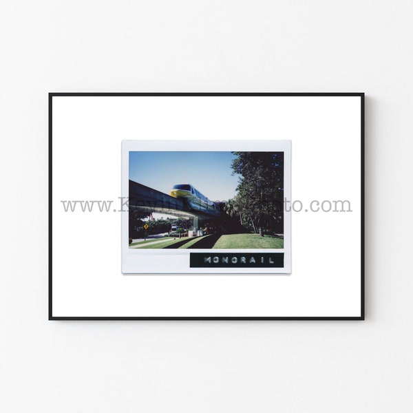 DISNEY MONORAIL Photography Print - Unframed Wall Art - Polaroid Instant Film Print - Walt Disney World Art Print - Yellow Monorail Train