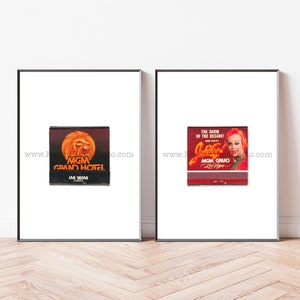Las Vegas Vintage Casino Art, Set of 2 Unframed Matchbook Prints, MGM GRAND Casino Hotel - Modern Minimalist Wall Art Print - JUBILEE! Show