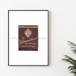 BILTMORE Hotel, Los Angeles, Kalifornien - ungerahmt Streichholz Fotografie Druck - Vintage Restaurant, Bar Wandkunst