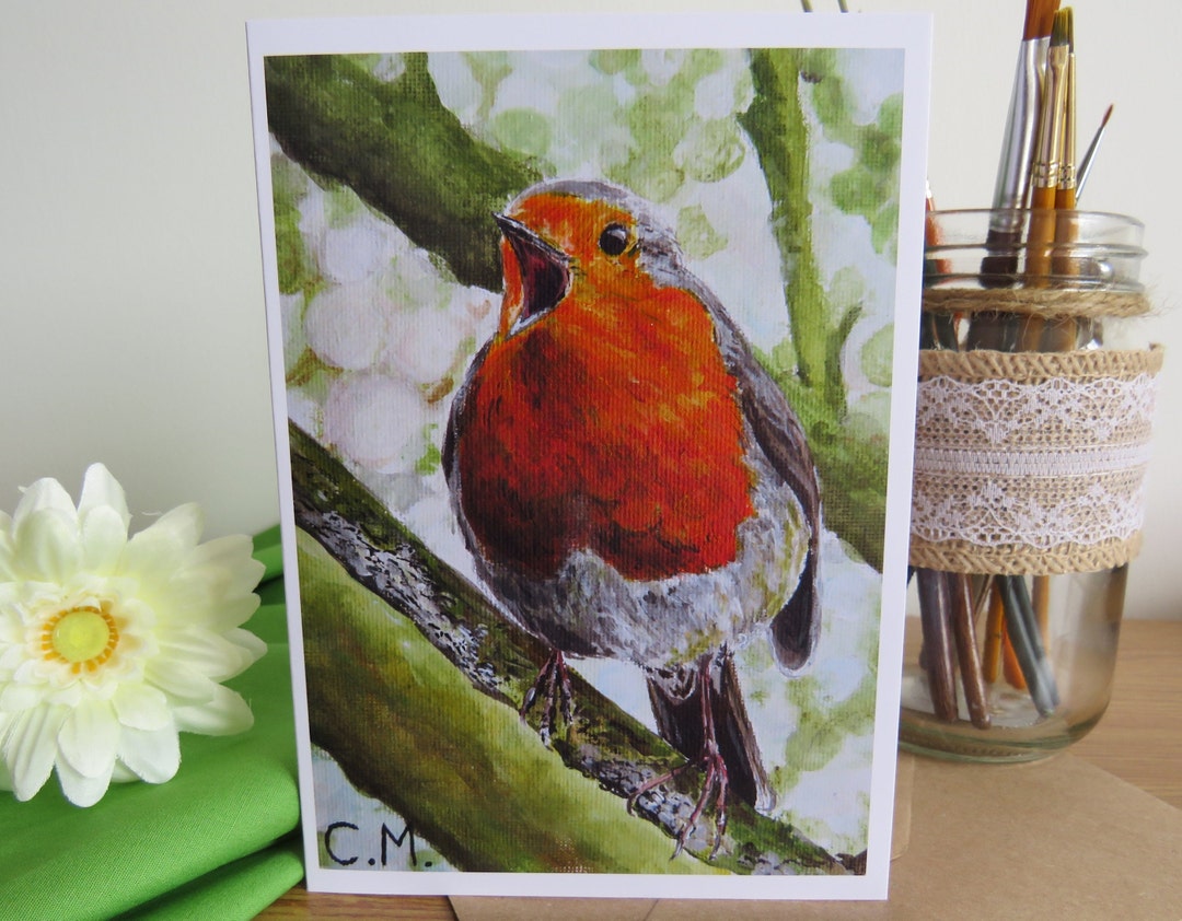 Robin Blank A6 Greeting Card - Etsy