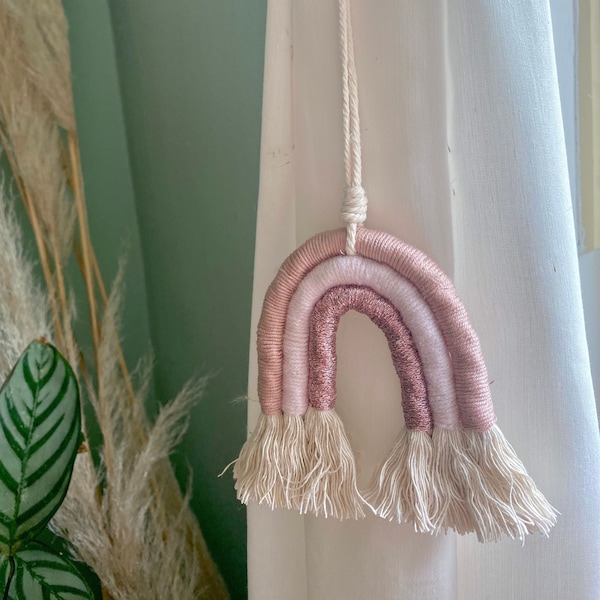 Vorhanghalter Raffhalter Kinderzimmer Deko Gardinen Regenbogen Makramee Boho