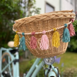 Bicycle garland pennant chain tassels macrame garland boho bicycle accessories Dutch bike bicycle basket decoration