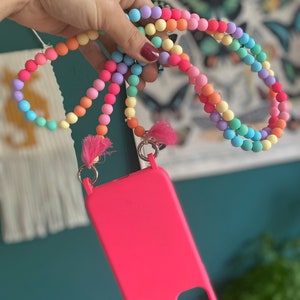 Mobile phone chain colorful beads tassels boho hippie bodycross (without case) acrylic beads