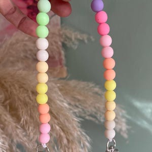 Chaîne de téléphone portable arc-en-ciel bohème perles acryliques bohème hippie bijoux de téléphone portable mousqueton