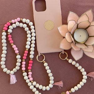 Chaîne de téléphone portable Boho Bouddha Yoga perles en bois glands Hippie Bodycross perles en bois or SANS ETUI ! perles en bois perles acryliques