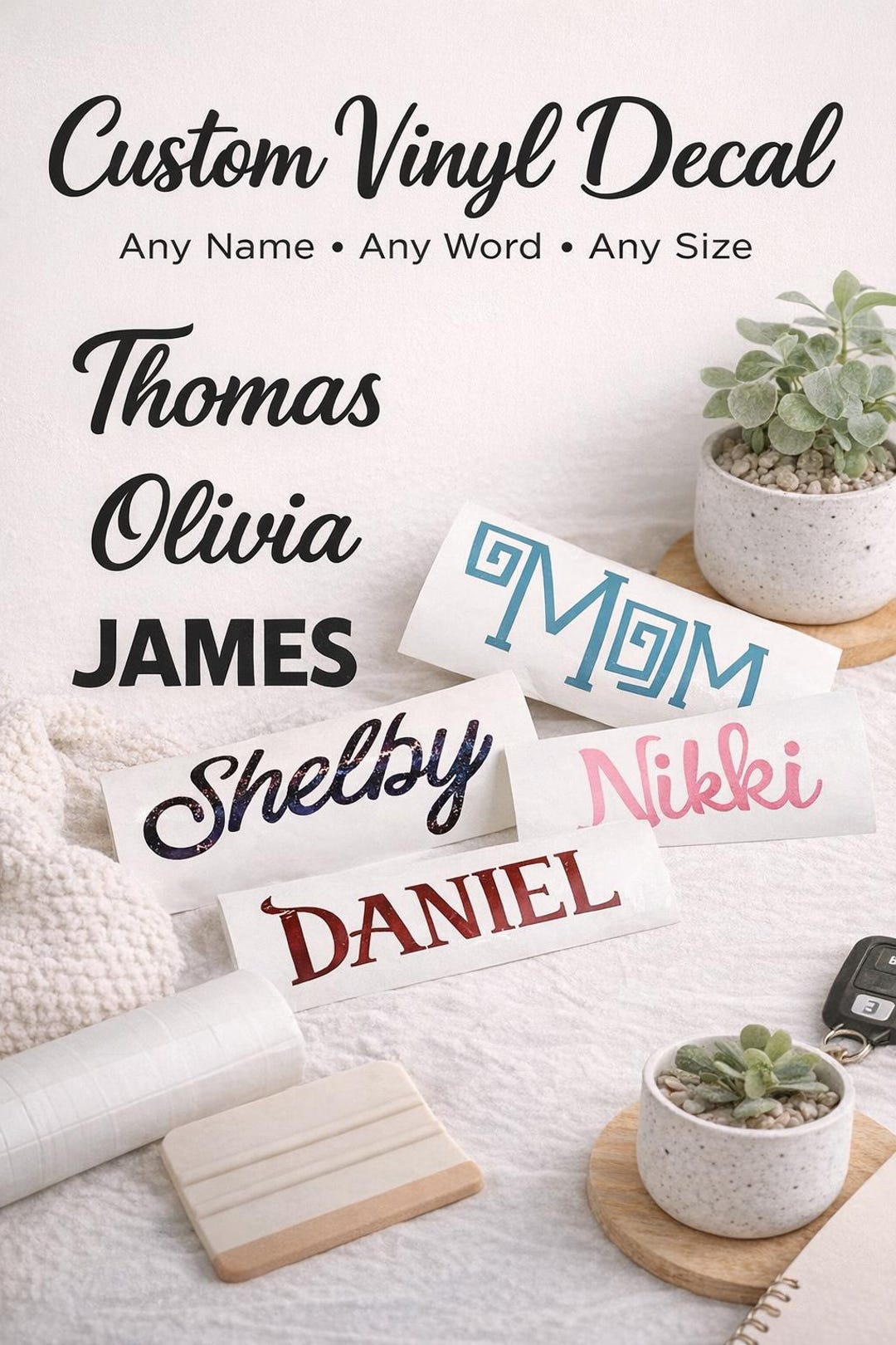 Custom Vinyl Sticker Decal – Personalized Quote or Text | Custom Name ...