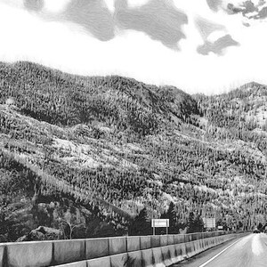 Driving to Vail, Colorado, Printable