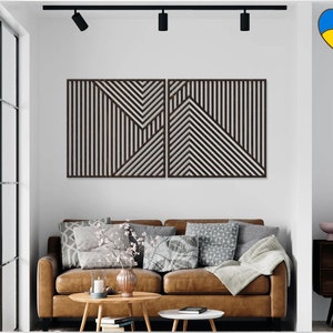 Mountain wood wall art, Wood mountain wall art, Mountain wood carving ,Geometric wooden wall art, Geometric wood wall art set, Wood wall art