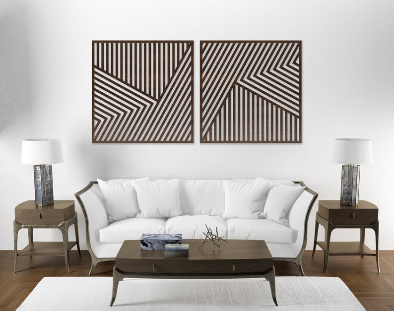 Geometric Wood Wall Art Wood Mountain Wall Art Geometric Etsy