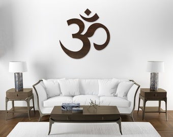 Om sign mandala, Om wall art, Wooden om sign, Meditation room decor, Hindu sign om decor