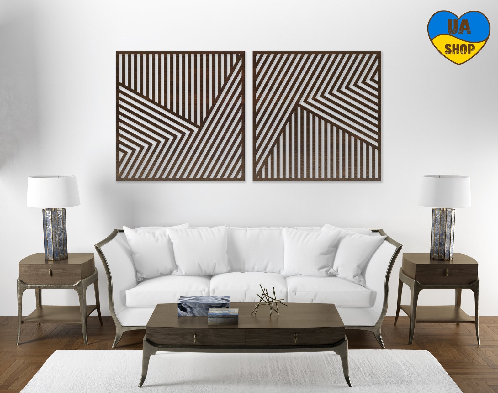 Geometric Wood Wall Art, Wood Mountain Wall Art, Geometric Wooden Wall