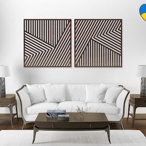 Arte de pared de madera geométrica, Arte de pared de montaña de madera, Arte de pared de madera geométrica, Juego de arte de pared de madera geométrica, Paneles de madera geométrica