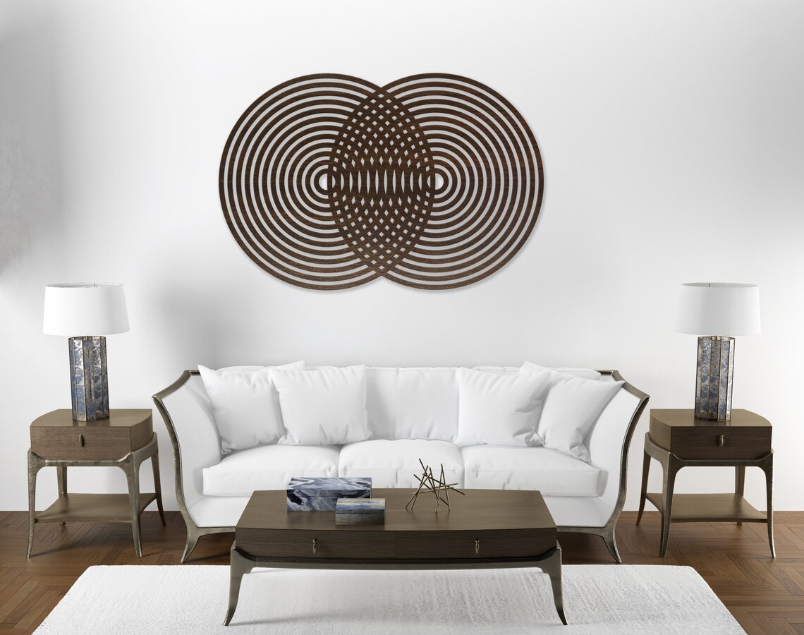 Wooden Circles Wall Decor Geometric Wooden Wall Decor Etsy