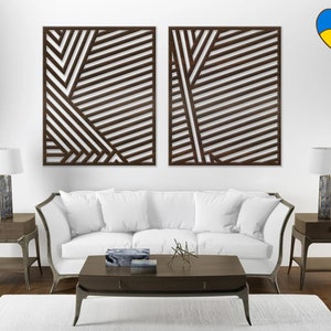Geometrische Holz Wandkunst,Geometrisches Holz Wand dekor,Zwei Holz Panel Wandkunst,Wodern geometrische Wandkunst Holz,Geometrische HolzWandplatten