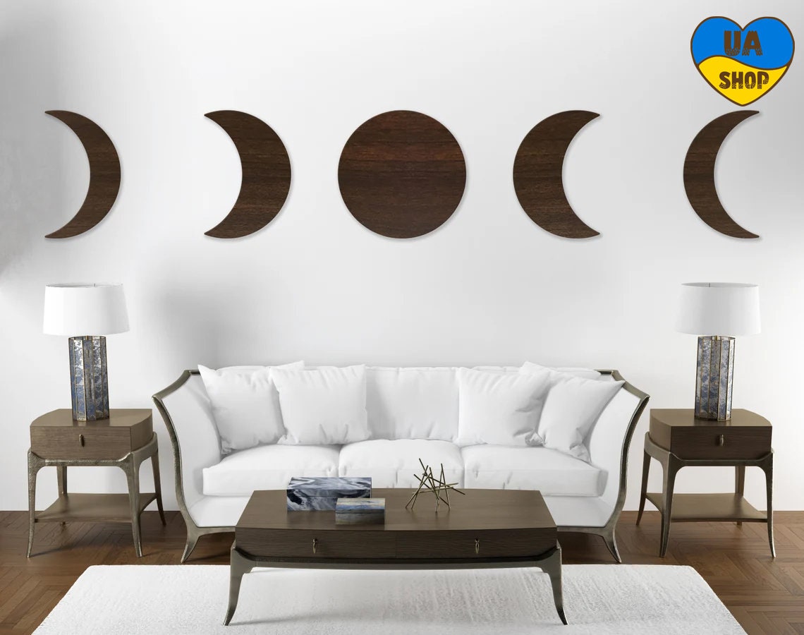 Moon Phase Wall Hanging, Moon Phases Wall Art, Boho Crescent Moon