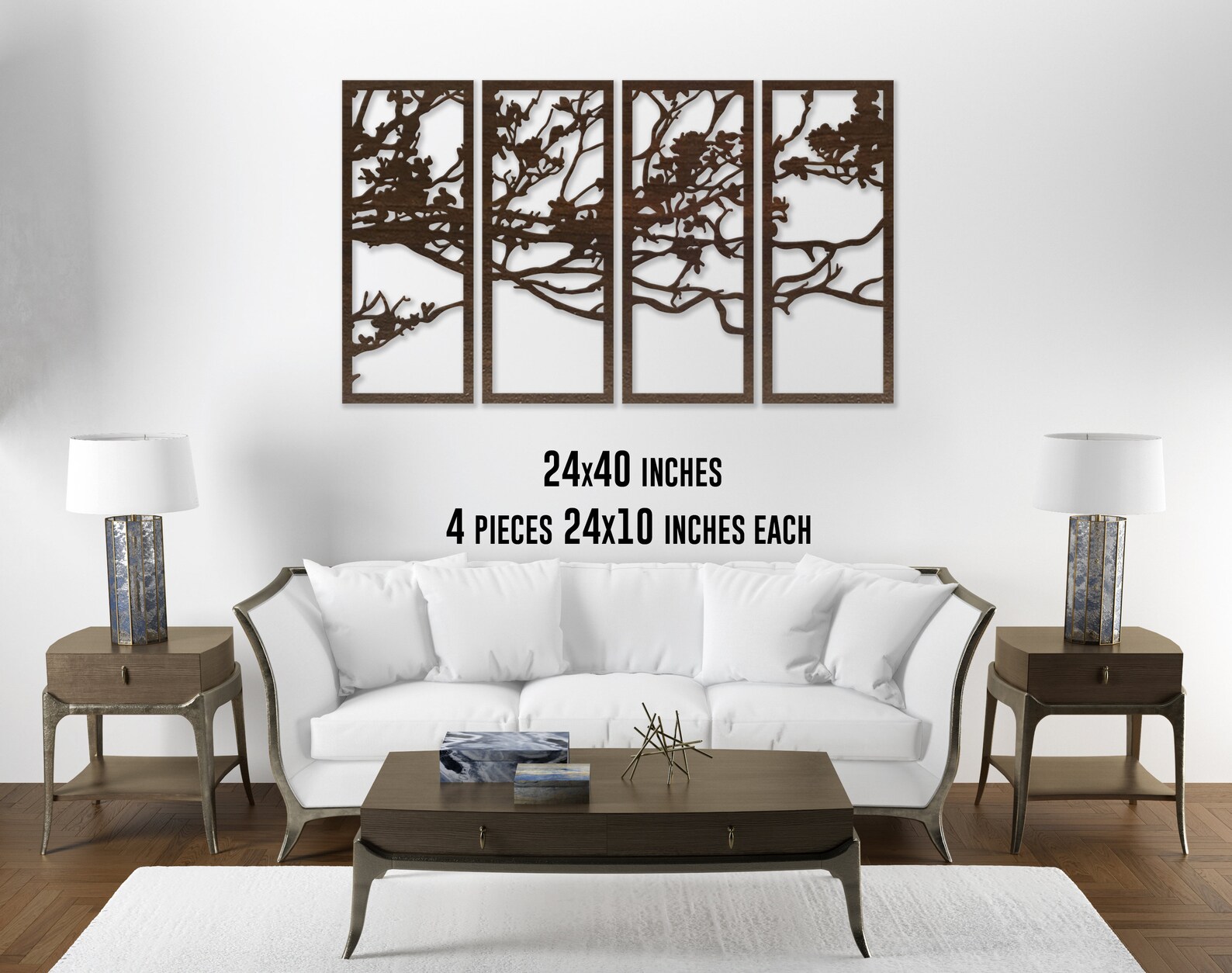 Large Tree Wall Art Tree Decor Wood Wall Panels Accent Wall Etsy