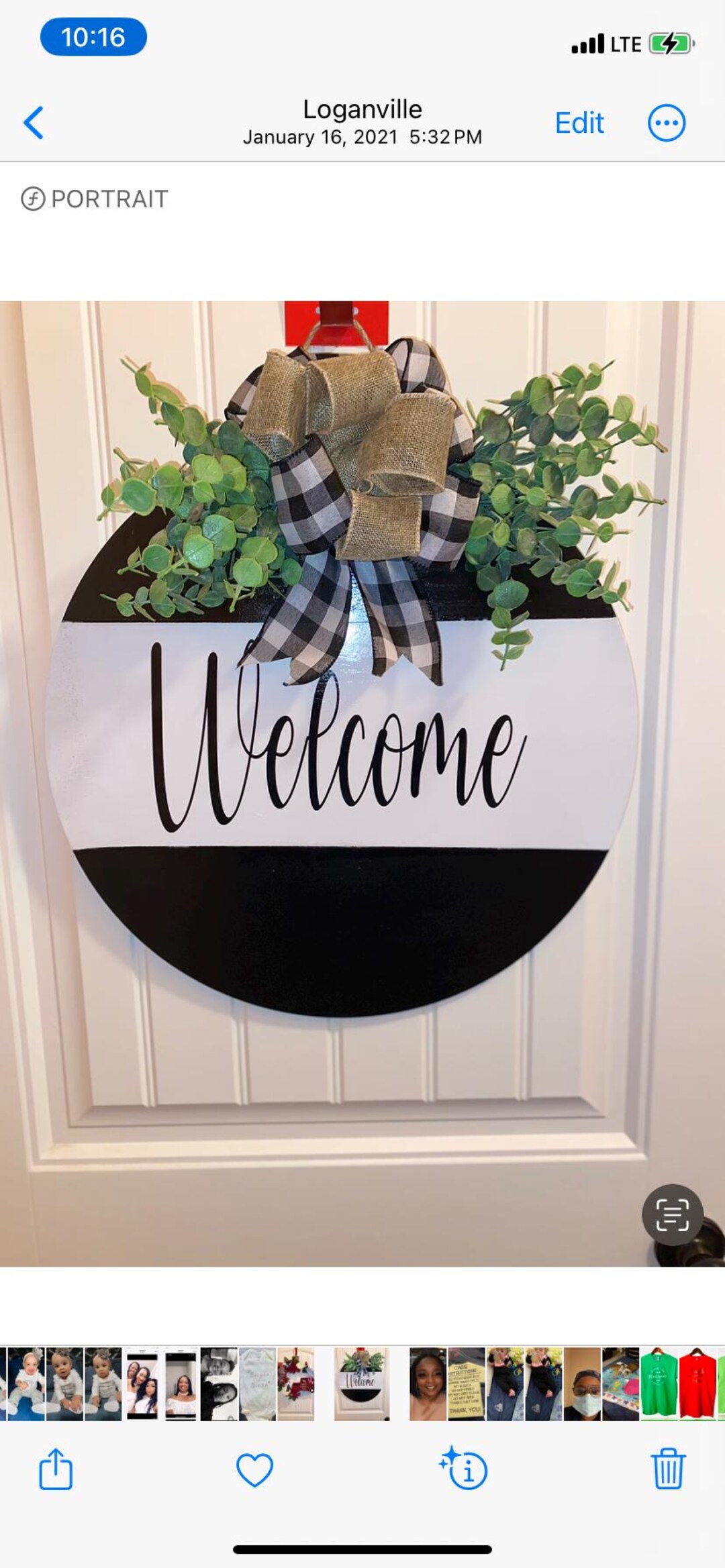 Welcome Round Door Hangers With Bow and Greenery. - Etsy