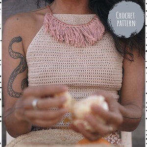 CROCHET PATTERN X &quot;Cala&quot; Crochet Top Pattern X Summer Crop Top Crochet Pattern X Halter Top Crochet Pattern X Easy Crochet Top Pattern