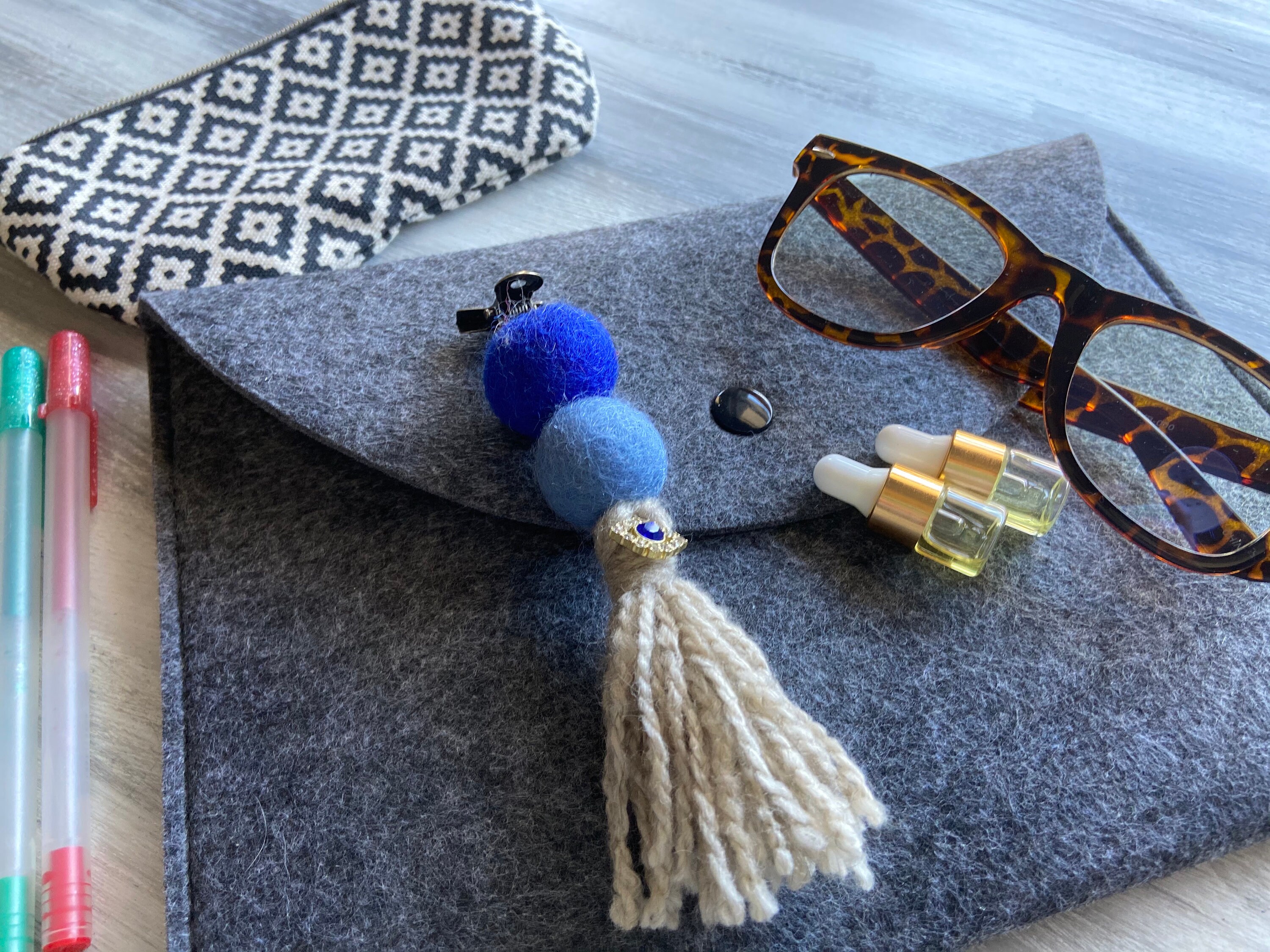 Felt Ball Essential Oil Diffuser With Eye Charm Etsy Australia