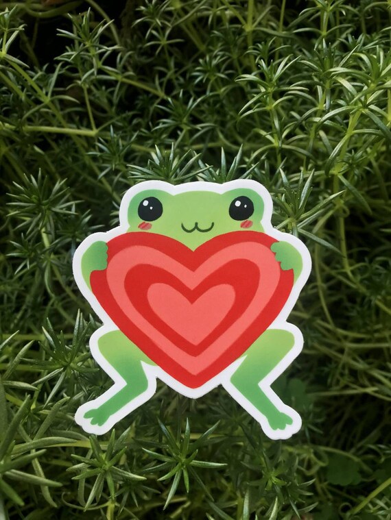 Kawaii Frosch-Aufkleber Für Kids – Lustige Vinyl-Sticker Für Brotdose, Flasche & Fenster