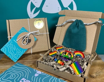LGBT Pride Badges Gift Set: 6 Rainbow Styles Included