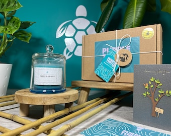 Handgemaakte bamboekaars + geschenkdoos | 100% milieuvriendelijke sojawas | Mooie herbruikbare glashouder | Stress & Welzijn | Cadeaus voor haar