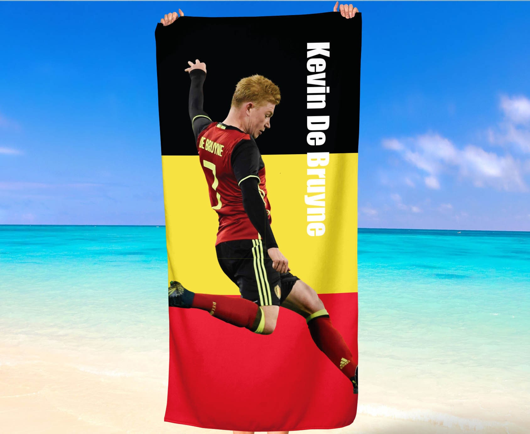 Serviette De Plage Microfibre Ronal-do - 140x70 Cm - Noir - Anti-sable, Séchage Rapide