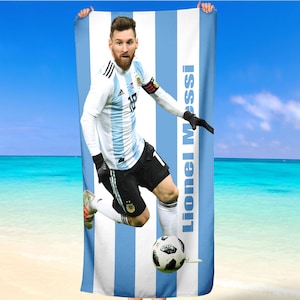 Lionel Messi Argentina Football Beach Towel Soccer Gift Bath