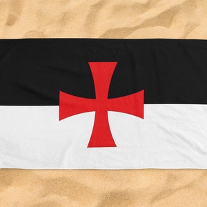 Knights Templar Kingdom Royal Pennant Flag Design Beach Towel Bath Gift
