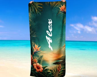 Personalized Beach Towels Custom Name Summer Gift