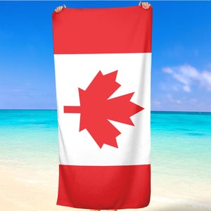 Canada Land Nationale vlaggen Wapenkaart Geborsteld penseel Strandhanddoek Cadeau