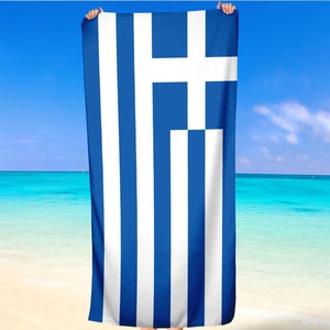 Griechenland Land Nationalflaggen Wappen Karte Gebürstet Pinsel Strand Handtuch Geschenk
