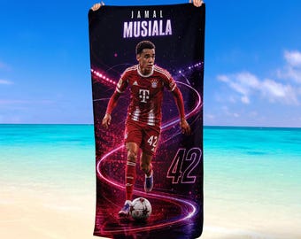 Jamal Musiala Football Player Luxury Beach Towel
