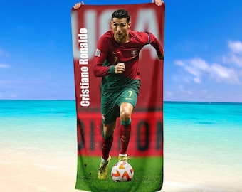 Cristiano Ronaldo Portugal Football Beach Towel Soccer Gift
